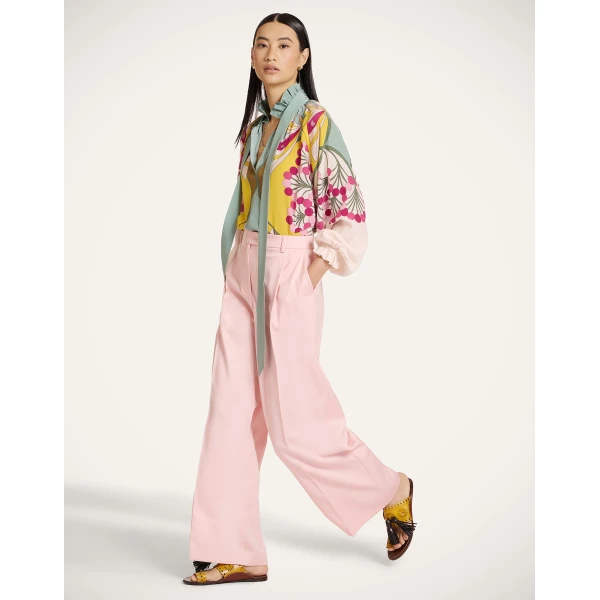 La DoubleJ Cerere Blouse in Florette Placée Fuchsia - Tops - Milanese Maximalist Fashion at Luxury Shoes 
