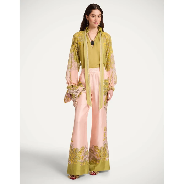La DoubleJ Cerere Blouse in Swathe Placée Green - Tops - Milanese Maximalist Fashion at Luxury Shoes 