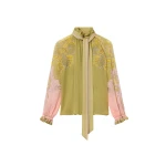 La DoubleJ Cerere Blouse in Swathe Placée Green - Tops - Milanese Maximalist Fashion at Luxury Shoes 