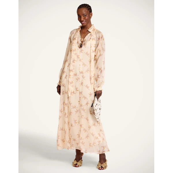 La DoubleJ Cerere Dress in Farfalla Buttercream - Dresses - Milanese Maximalist Fashion at Luxury Shoes 