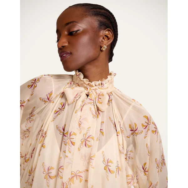 La DoubleJ Cerere Dress in Farfalla Buttercream - Dresses - Milanese Maximalist Fashion at Luxury Shoes 