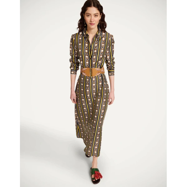 La DoubleJ Chemise Swing Dress in Sanctuary Brown - Dresses - Milanese Maximalist Fashion at Luxury Shoes 