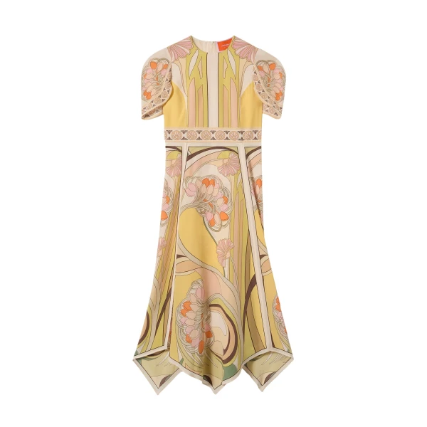 La DoubleJ Cherie Scarf Dress in Tulip Placée Pale Pink - Dresses - Milanese Maximalist Fashion at Luxury Shoes 