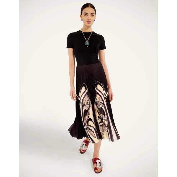 La DoubleJ Chignon Dress in Ambrosia Placée Black - Dresses - Milanese Maximalist Fashion at Luxury Shoes 