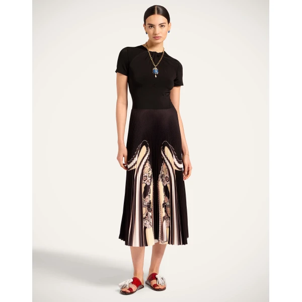 La DoubleJ Chignon Dress in Ambrosia Placée Black - Dresses - Milanese Maximalist Fashion at Luxury Shoes 