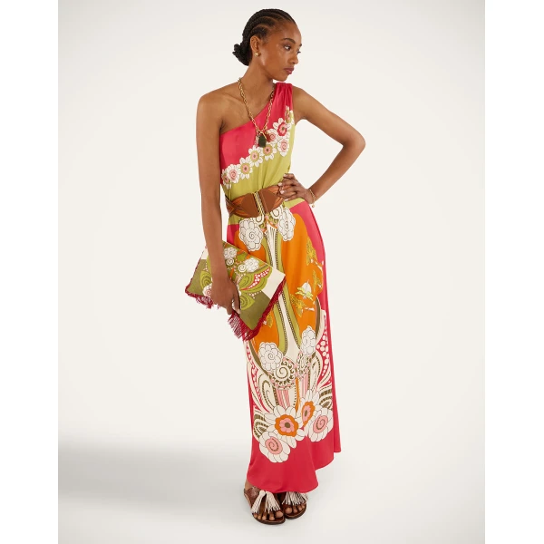 La DoubleJ Clingy Roy Dress in Ambrosia Placée Orange - Dresses - Milanese Maximalist Fashion at Luxury Shoes 
