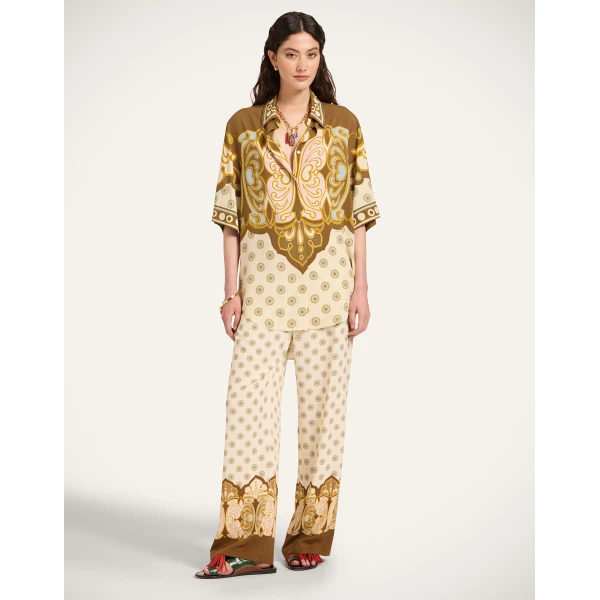 La DoubleJ Club Shirt in Cocoon Placée Brown - Tops - Milanese Maximalist Fashion at Luxury Shoes 