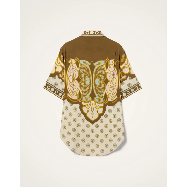 La DoubleJ Club Shirt in Cocoon Placée Brown - Tops - Milanese Maximalist Fashion at Luxury Shoes 
