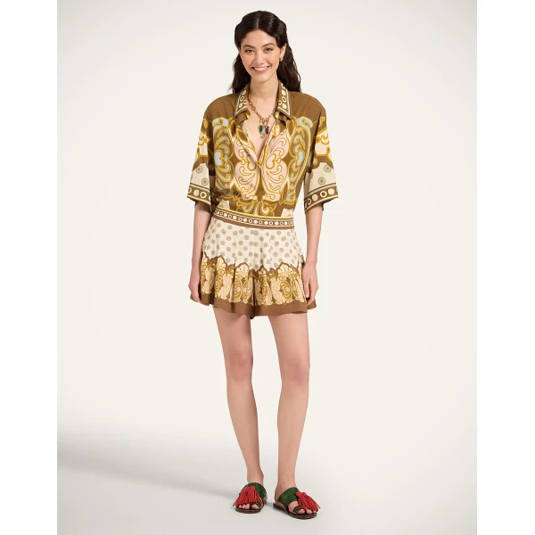 La DoubleJ Club Skort in Cocoon Placée Brown - Shorts - Milanese Maximalist Fashion at Luxury Shoes 