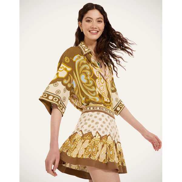 La DoubleJ Club Skort in Cocoon Placée Brown - Shorts - Milanese Maximalist Fashion at Luxury Shoes 