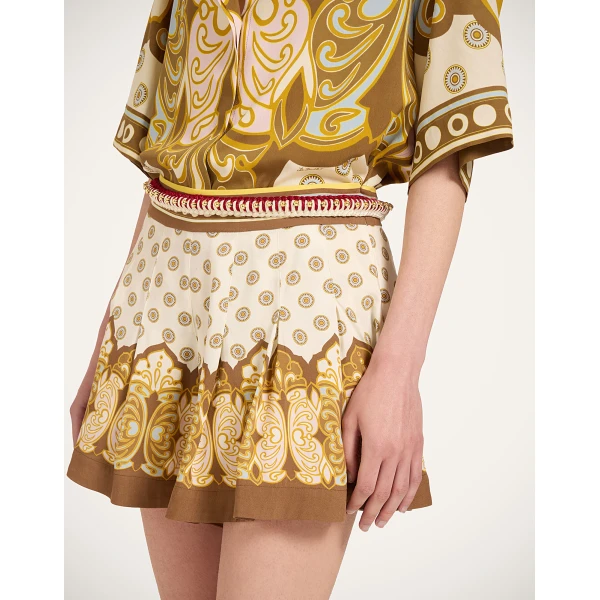 La DoubleJ Club Skort in Cocoon Placée Brown - Shorts - Milanese Maximalist Fashion at Luxury Shoes 