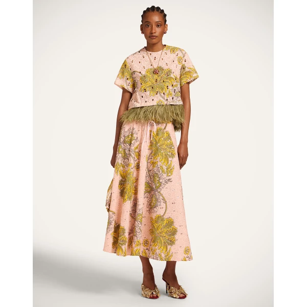 La DoubleJ Drawstring Skirt in Swathe Pink - Skirts - Milanese Maximalist Fashion at Luxury Shoes 