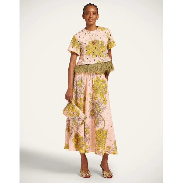 La DoubleJ Drawstring Skirt in Swathe Pink - Skirts - Milanese Maximalist Fashion at Luxury Shoes 