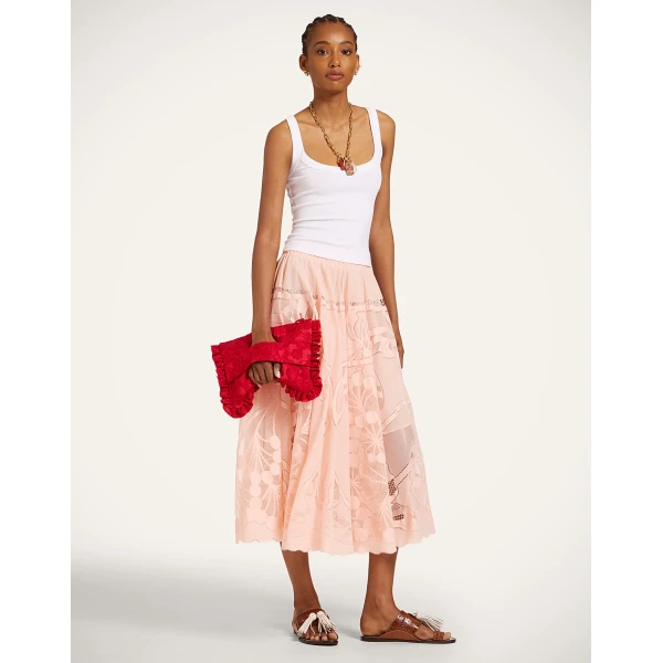 La DoubleJ Duchess Skirt in Solid Pale Pink - Skirts - Milanese Maximalist Fashion at Luxury Shoes 
