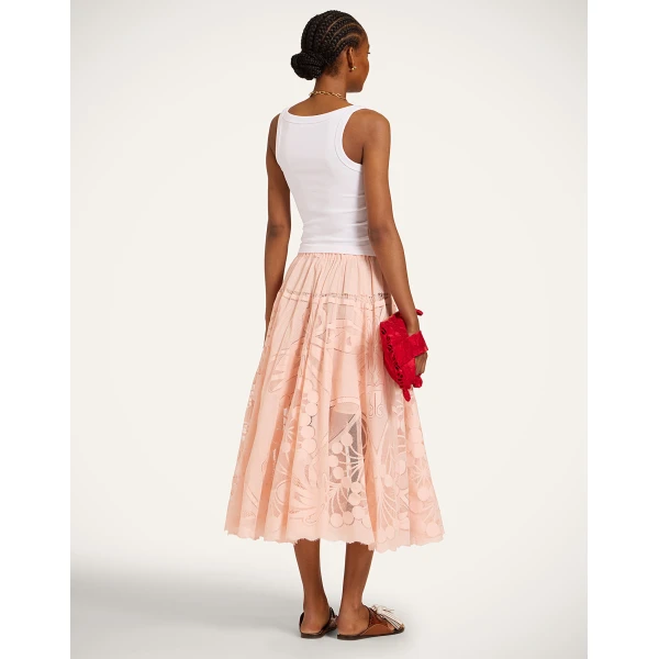 La DoubleJ Duchess Skirt in Solid Pale Pink - Skirts - Milanese Maximalist Fashion at Luxury Shoes 