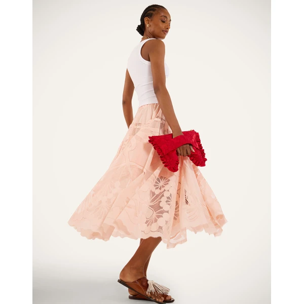 La DoubleJ Duchess Skirt in Solid Pale Pink - Skirts - Milanese Maximalist Fashion at Luxury Shoes 