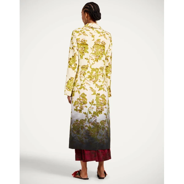 La DoubleJ Duster Coat in Oasis Ombré Placée Green & Black - Coats - Milanese Maximalist Fashion at Luxury Shoes 