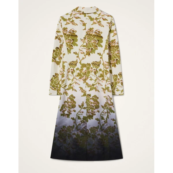 La DoubleJ Duster Coat in Oasis Ombré Placée Green & Black - Coats - Milanese Maximalist Fashion at Luxury Shoes 
