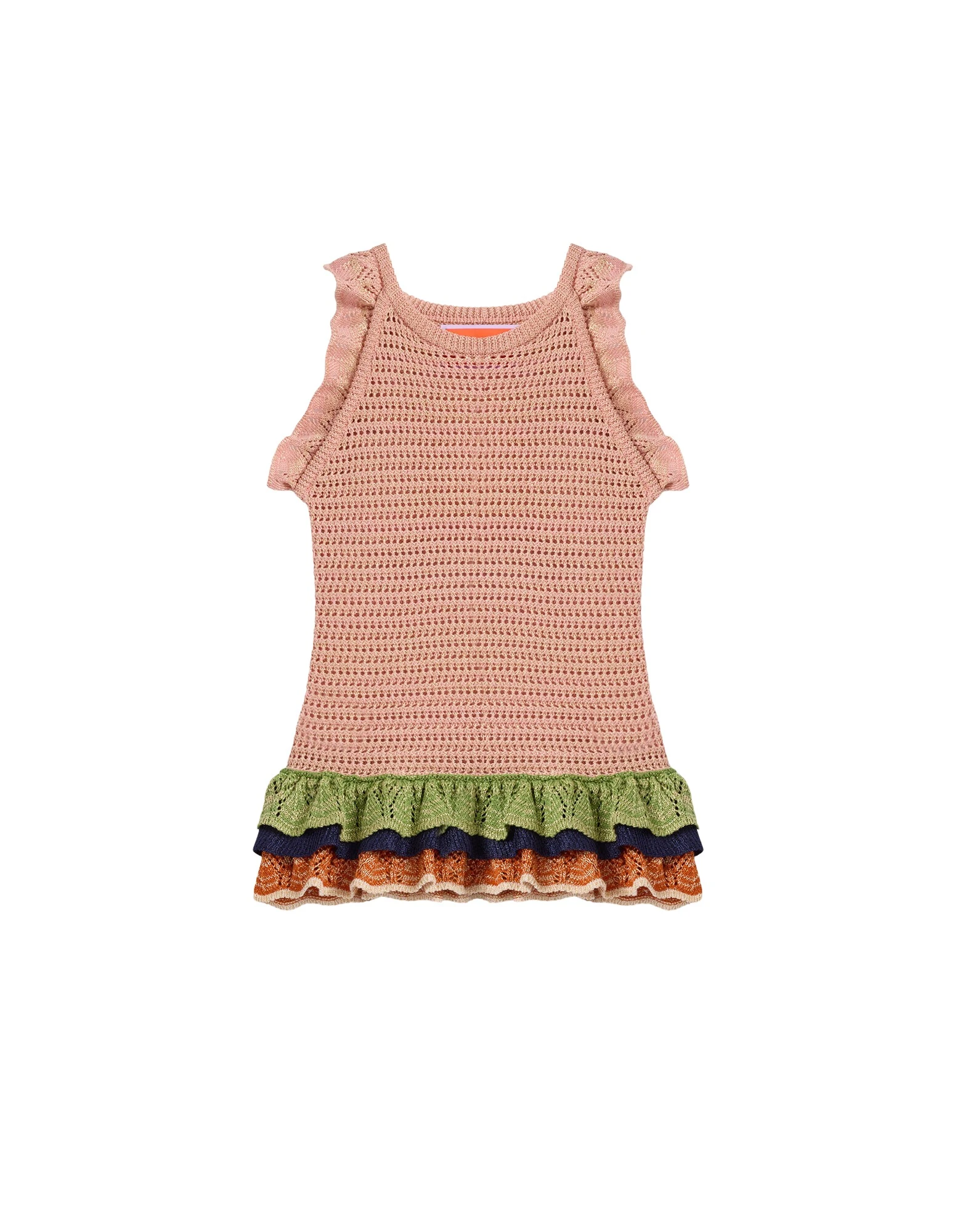 La-DoubleJ-Eight-Counts-Crop-Top-in-Color-Block-Pink-Green47498_nobg La DoubleJ Eight Counts Crop Top in Color Block Pink & Green - Knitwear - Milanese Maximalist Fashion at Luxury Shoes