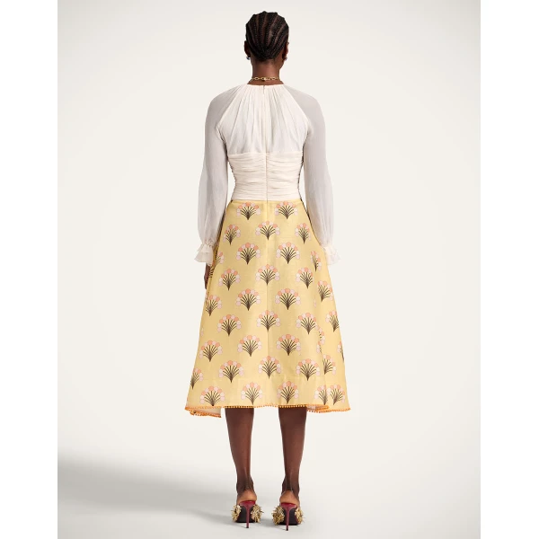 La DoubleJ En Pointe Dress in Florette Yellow - Dresses - Milanese Maximalist Fashion at Luxury Shoes 