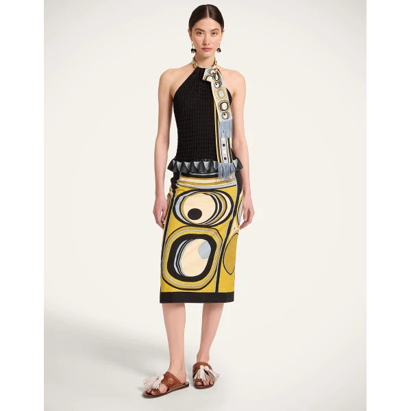 La DoubleJ Fiocchetto Top in Solid Black - Knitwear - Milanese Maximalist Fashion at Luxury Shoes 