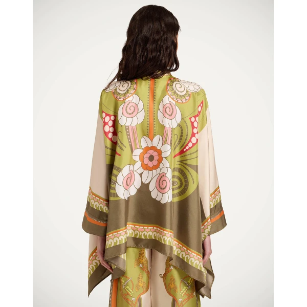La DoubleJ Foulard Shirt in Ambrosia Placée Ivory - Tops - Milanese Maximalist Fashion at Luxury Shoes 