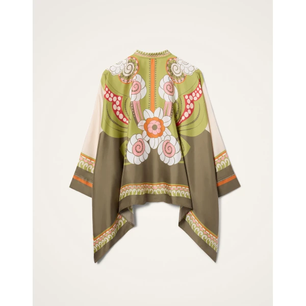 La DoubleJ Foulard Shirt in Ambrosia Placée Ivory - Tops - Milanese Maximalist Fashion at Luxury Shoes 