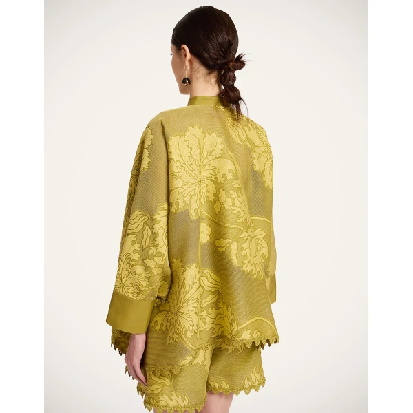 La DoubleJ Foulard Shirt in Solid Green - Tops - Milanese Maximalist Fashion at Luxury Shoes 