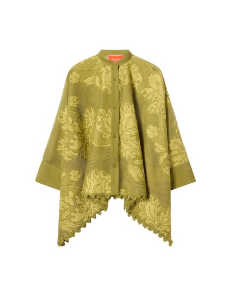 La DoubleJ Foulard Shirt in Solid Green - Tops - Milanese Maximalist Fashion at Luxury Shoes 