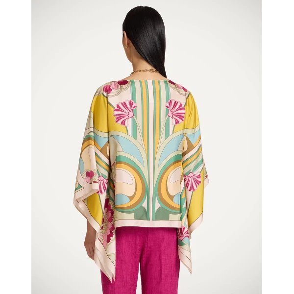 La DoubleJ Foulard Top in Tulip Placée Green - Tops - Milanese Maximalist Fashion at Luxury Shoes 