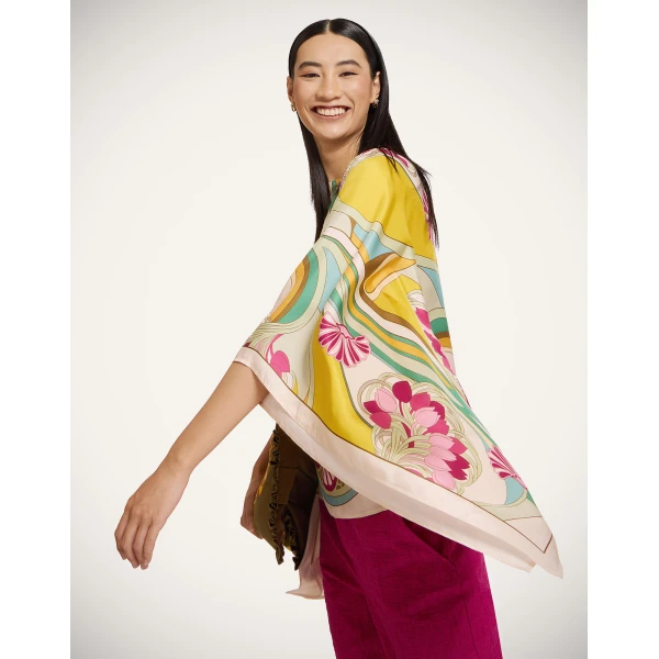 La DoubleJ Foulard Top in Tulip Placée Green - Tops - Milanese Maximalist Fashion at Luxury Shoes 