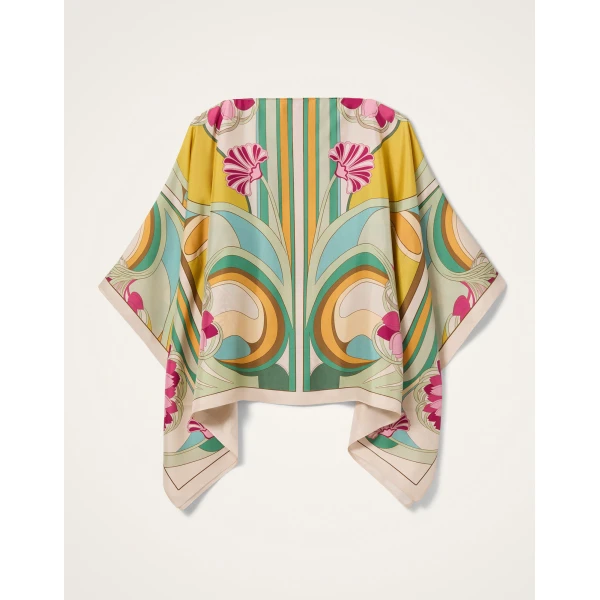 La DoubleJ Foulard Top in Tulip Placée Green - Tops - Milanese Maximalist Fashion at Luxury Shoes 