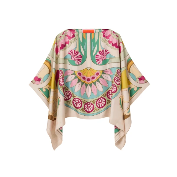 La DoubleJ Foulard Top in Tulip Placée Green - Tops - Milanese Maximalist Fashion at Luxury Shoes 