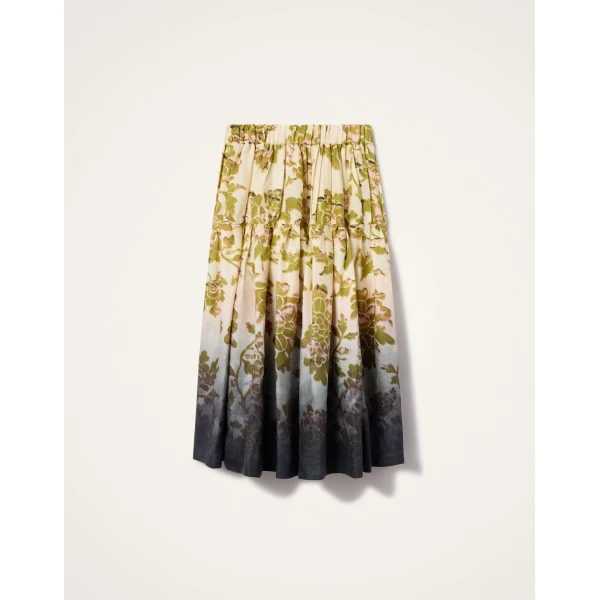La DoubleJ Gala Skirt in Oasis Ombré Placée Green & Black - Skirts - Milanese Maximalist Fashion at Luxury Shoes 