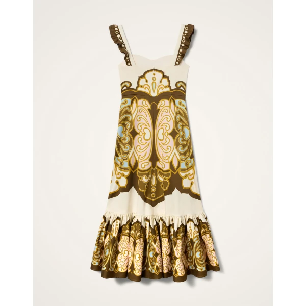 La DoubleJ Gingerbread Dress in Cocoon Placée Brown - Dresses - Milanese Maximalist Fashion at Luxury Shoes 