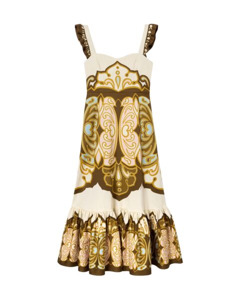 La DoubleJ Gingerbread Dress in Cocoon Placée Brown - Dresses - Milanese Maximalist Fashion at Luxury Shoes 