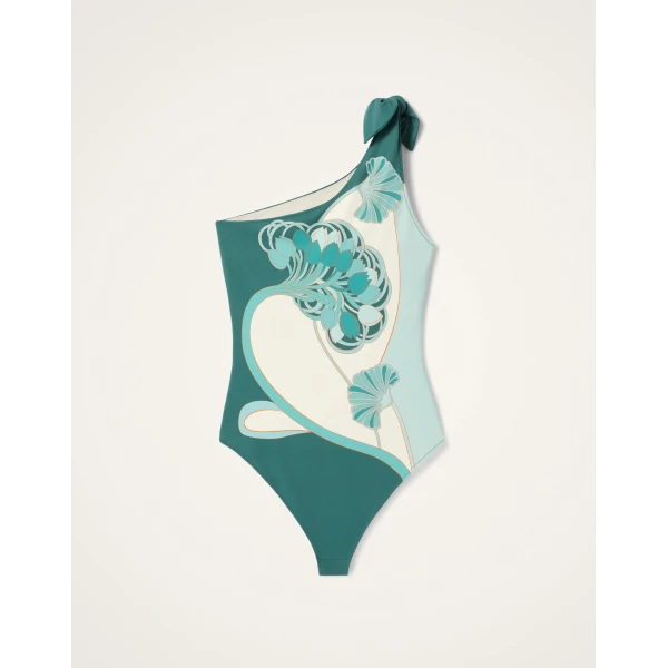 La DoubleJ Goddess Suit in Blooming Tulip Placée Mint - Beachwear - Milanese Maximalist Fashion at Luxury Shoes 