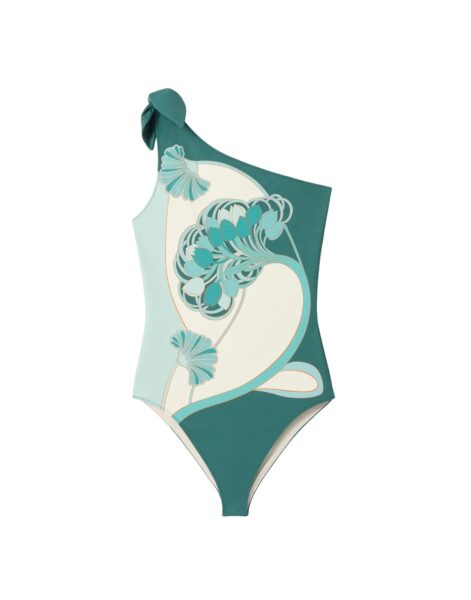La DoubleJ Goddess Suit in Blooming Tulip Placée Mint - Beachwear - Milanese Maximalist Fashion at Luxury Shoes 