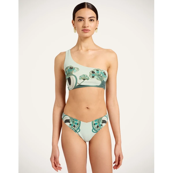 La DoubleJ Goddess Top in Blooming Tulip Placée Mint - Beachwear - Milanese Maximalist Fashion at Luxury Shoes 