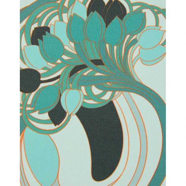 La DoubleJ Goddess Top in Blooming Tulip Placée Mint - Beachwear - Milanese Maximalist Fashion at Luxury Shoes 