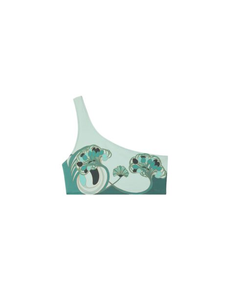 La DoubleJ Goddess Top in Blooming Tulip Placée Mint - Beachwear - Milanese Maximalist Fashion at Luxury Shoes 