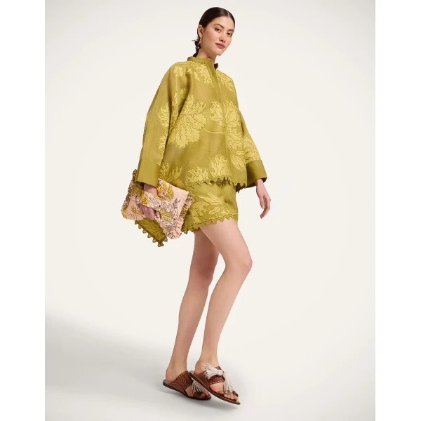 La DoubleJ Good Butt Shorts in Solid Green - Shorts - Milanese Maximalist Fashion at Luxury Shoes 