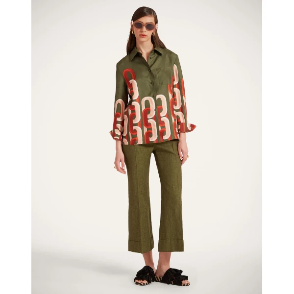 La DoubleJ Hendrix Pants in Solid Camouflage - Pants - Milanese Maximalist Fashion at Luxury Shoes 
