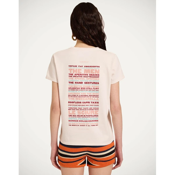 La DoubleJ High Tee Shirt in Solid Ecru - Tops - Milanese Maximalist Fashion at Luxury Shoes 