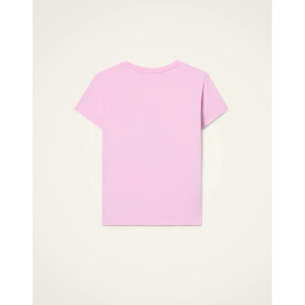 La DoubleJ High Tee Shirt in Solid Lilac - Tops - Milanese Maximalist Fashion at Luxury Shoes 