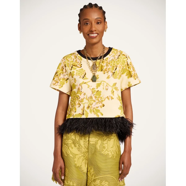 La DoubleJ La Scala Tee in Oasis Green - Tops - Milanese Maximalist Fashion at Luxury Shoes 