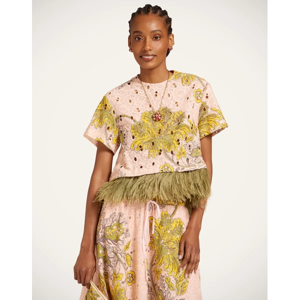 La DoubleJ La Scala Tee in Swathe Pink - Tops - Milanese Maximalist Fashion at Luxury Shoes 