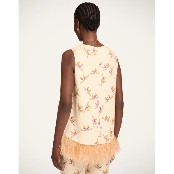 La DoubleJ La Scala Top in Farfalla Buttercream - Tops - Milanese Maximalist Fashion at Luxury Shoes 
