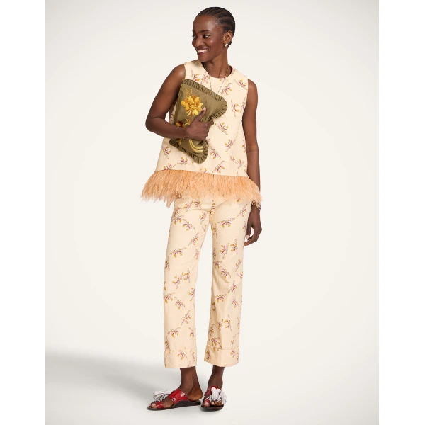 La DoubleJ La Scala Top in Farfalla Buttercream - Tops - Milanese Maximalist Fashion at Luxury Shoes 