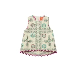 La DoubleJ La Scala Top in Florette Tiles Ecru - Tops - Milanese Maximalist Fashion at Luxury Shoes 
